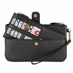 LODIS Olivia Italian Leather Wristlet & Wallet Combo Set